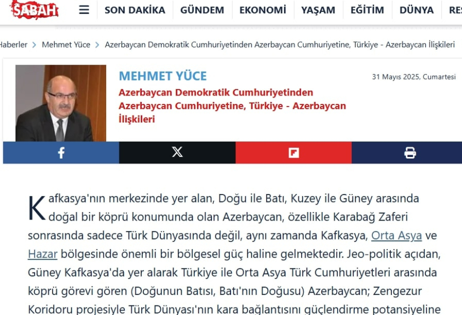 Türkiyəli ekspert: Prezident Ərdoğan Laçında Azərbaycanla birliyin sarsılmaz olduğunu nümayiş etdirib